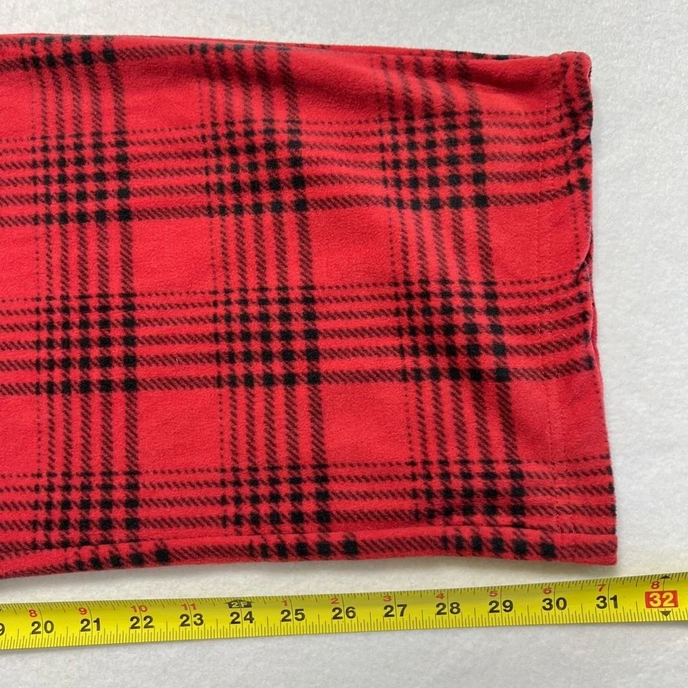 St. Johns Bay Men's Red & Black Plaid Fleece Sleepwear Pants Size XXL NWT